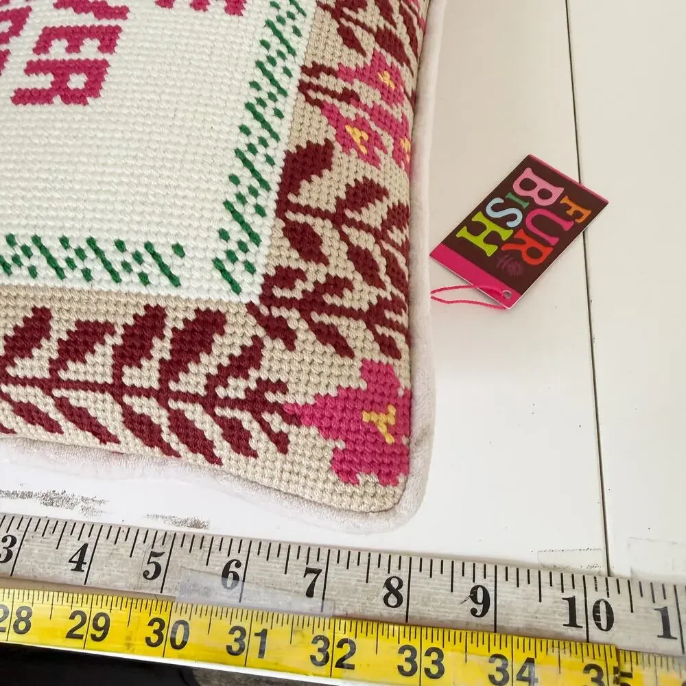 New Furbish Studio Pink On Time Is Whenever I Get There Needlepoint Throw Pillow